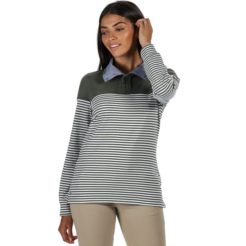 Regatta Women's Camiola Striped Lightweight Fleece with Button Collar Fleece