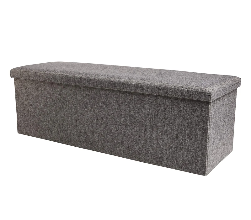 Zuvo Storage Ottoman Fold able Stool Chair and Box in Fabric. Can Hold upto 300kgs, Perfect for Childrens Room, Bedroom, hallway shoe bench, coffee table, storage chest or toy box