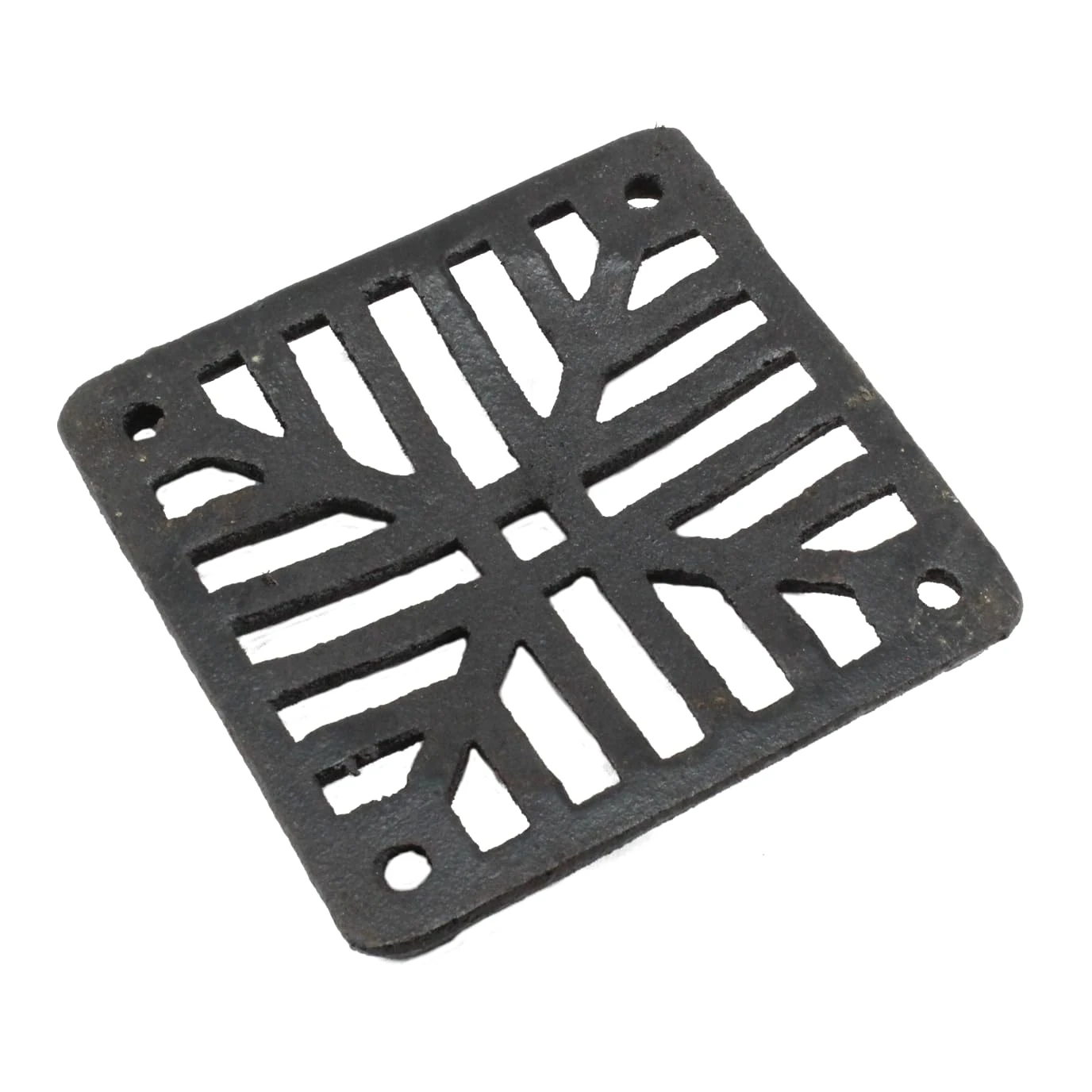 Black Cast Square Drain Grate Gully Grid Cover (7" 175mm x 10mm)