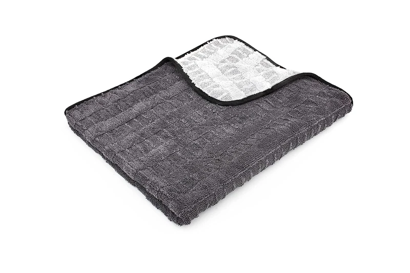 The Rag Company - The Gauntlet Drying Towel - 70/30 Blend Korean Microfiber, Designed to Dry Vehicles Faster, More Thoroughly & More Gently Than Others, 900gsm, 30in x 36in, Ice Grey + Grey - Image 1