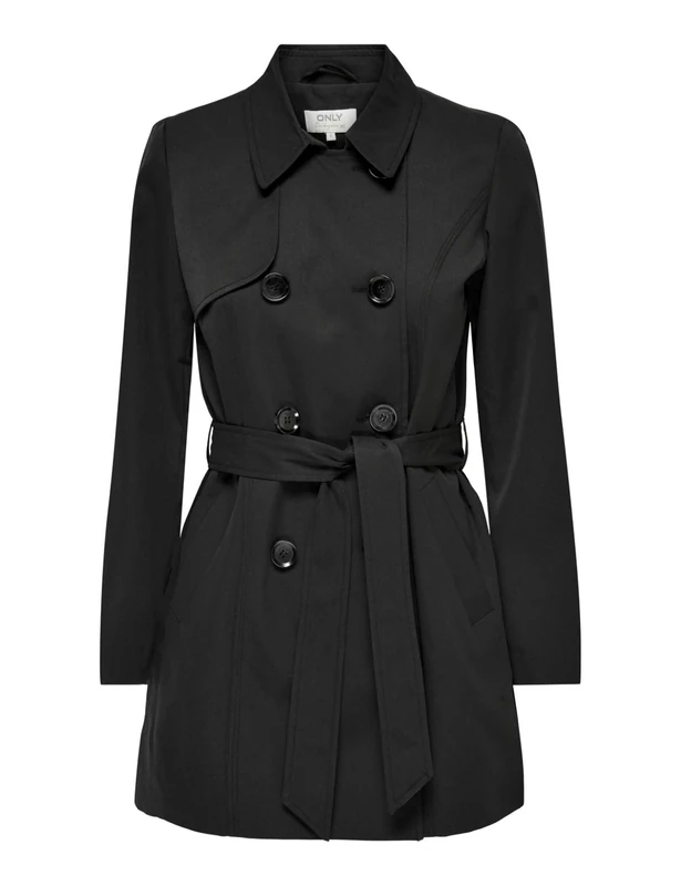 ONLY Women's Onlvalerie Trenchcoat Cc OTW Trenchcoat Not Applicable, Black, X-Small