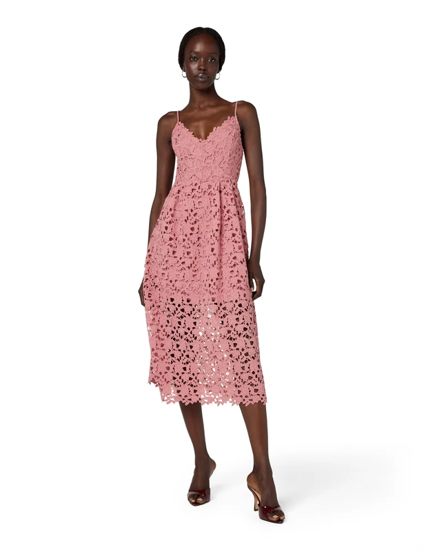 ASTR the label Women's Sleeveless Lace Fit & Flare Midi Dress, Pink Mauve, Medium - Image 1