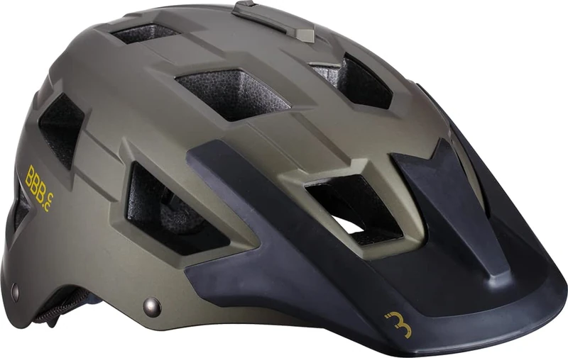 BBB Cycling Adult MTB Mountain Bike Helmet with Large Visor for Trek and Trail Bikes A Men’s & Women’s Helmet with Camera Mount ABS Shell Nanga BHE-54 Matt Olive Green L (58-61 cm)