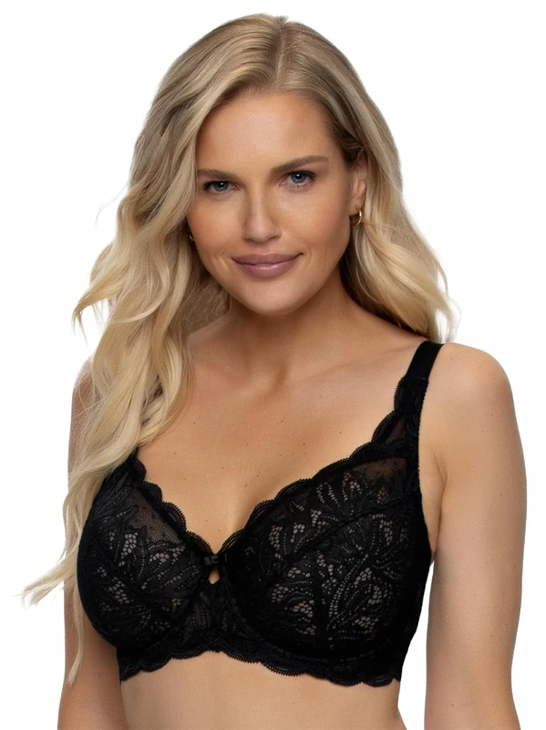 Felina Paramour Peridot Unlined Bra | Everyday Lace (Black, 32H)