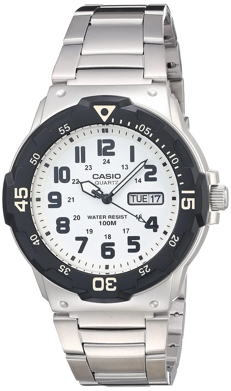 Casio Men's Diver Style Quartz Watch with Stainless Steel Strap, Silver, 23.8 (Model: MRW-200HD-7BVCF), Silver, Quartz Watch,Diver
