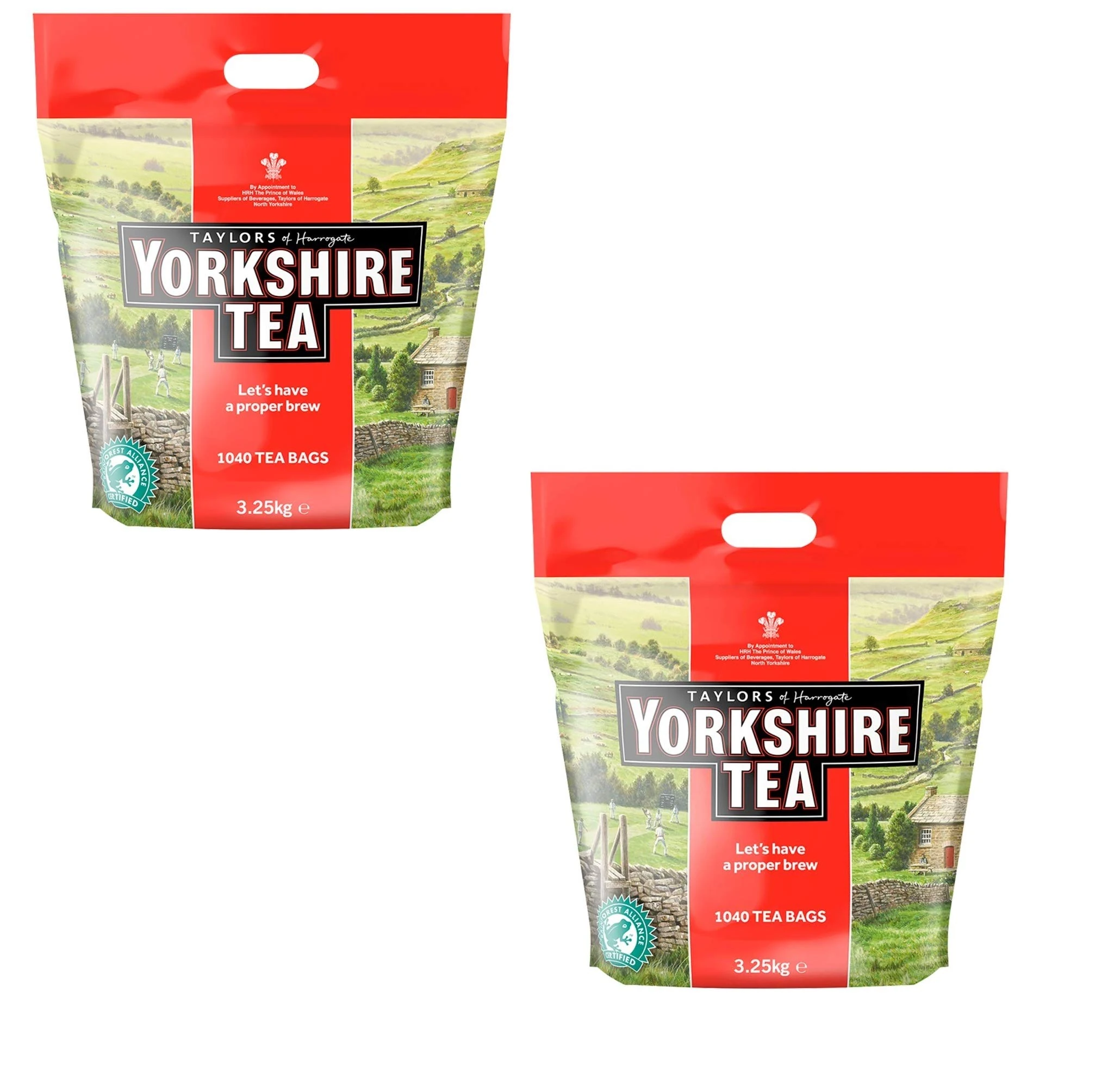 Yorkshire Tea Bags 3.25 Kg (1040 Tea Bags) - 2 Pack