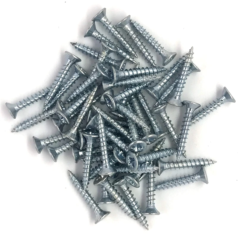 3mm x 12mm Small Steel Countersunk Pozi Wood Screws - Chipboard Screws Pack of 100 A05ABC