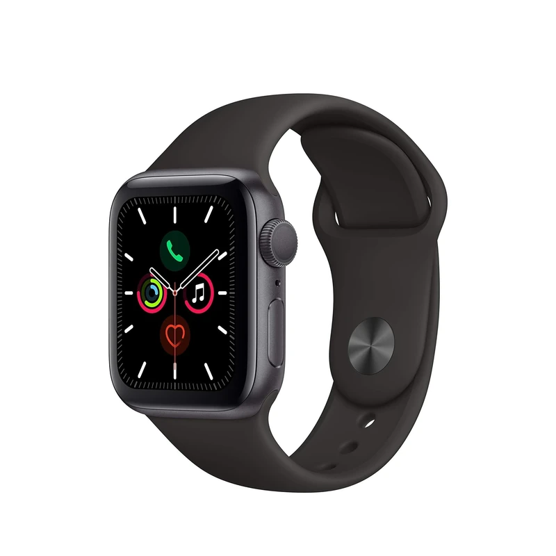 (Renewed) Apple Watch Series 5 (GPS, 44mm) - Space Gray Aluminum Case with Black Sport Band