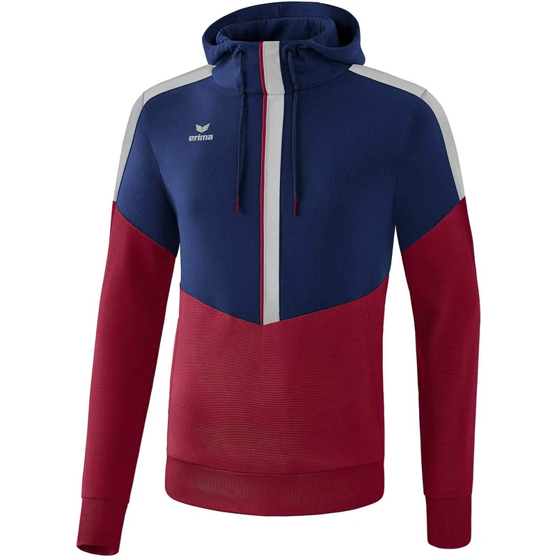 Erima Squad Hoody - New Navy/Bordeaux/Silver Grey, 164