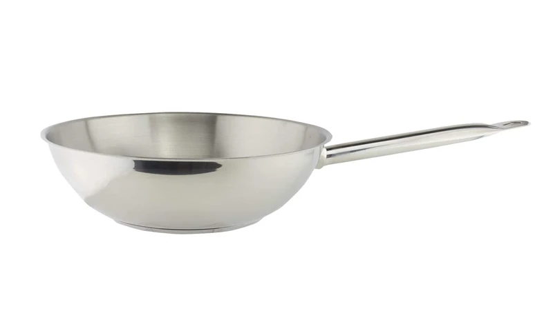 Commichef Plus Superior Blend Stainless Steel Wok Pan, Strong Corrosion Resistance, 28cm, Silver