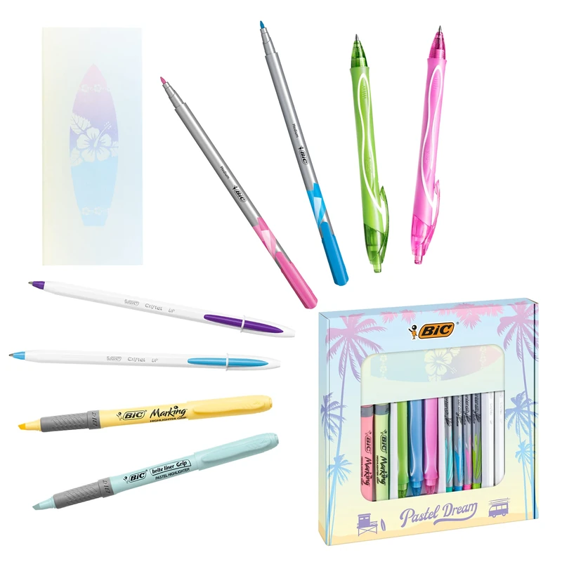 BIC Dream Kit - 16pc Stationery Set with Pens and Notepad