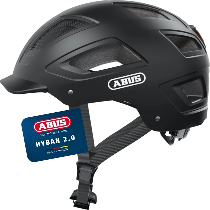 ABUS Hyban 2.0 city helmet - bike helmet with rear light, ABS hard shell, good fit - for men and women