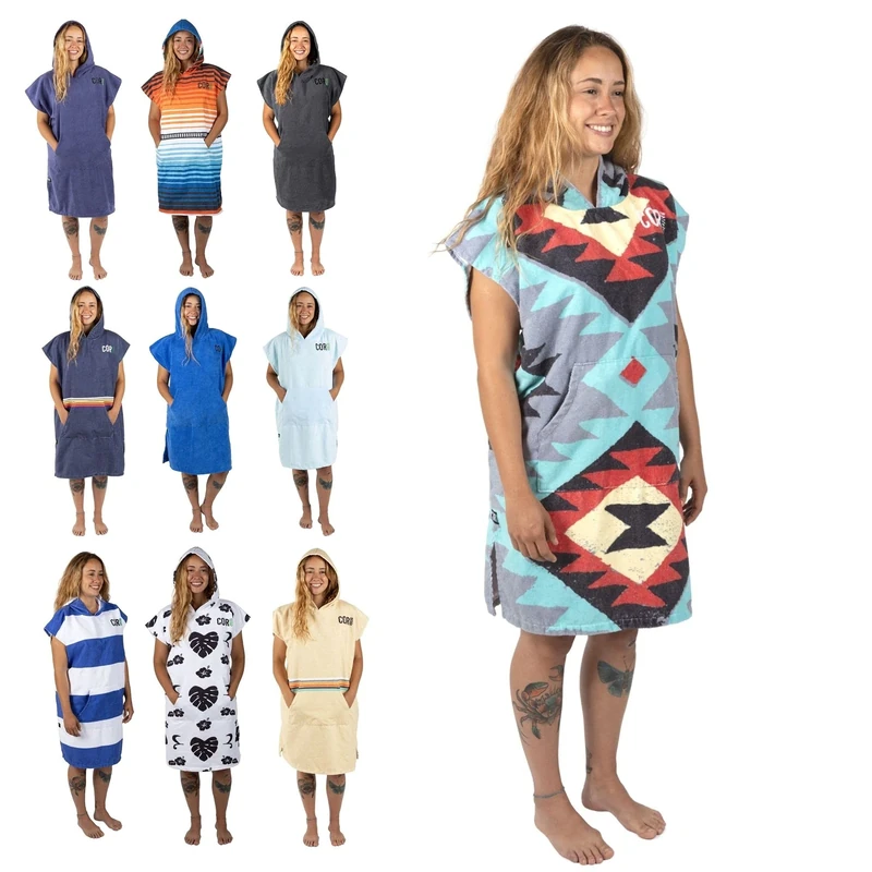 COR Surf Changing Robe Towelling Poncho | The Original Surf Poncho | Multiple Sizes from Big Kids, Teens to Adults (Tribal, Medium)