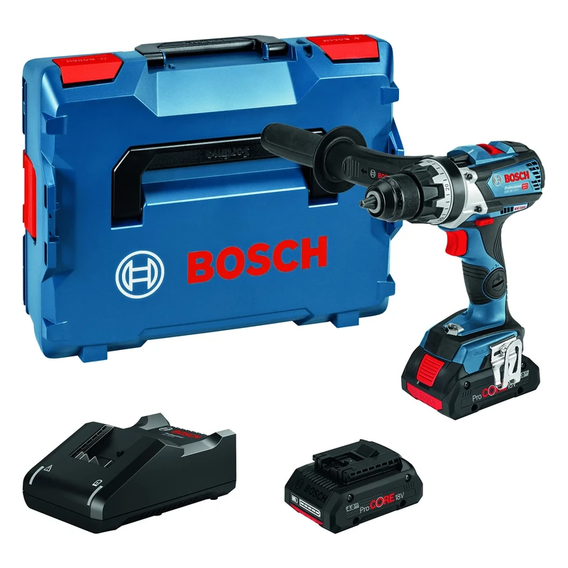 Bosch Professional 18V System GSR 18V-110 C Cordless Drill Driver (max. Torque: 110 Nm, max. Screw Diameter: 12 mm, incl. 2 x 4.0 Ah ProCORE Rechargeable Batteries, GAL 18V-40 Charger, L-BOXX) ,06019G010A