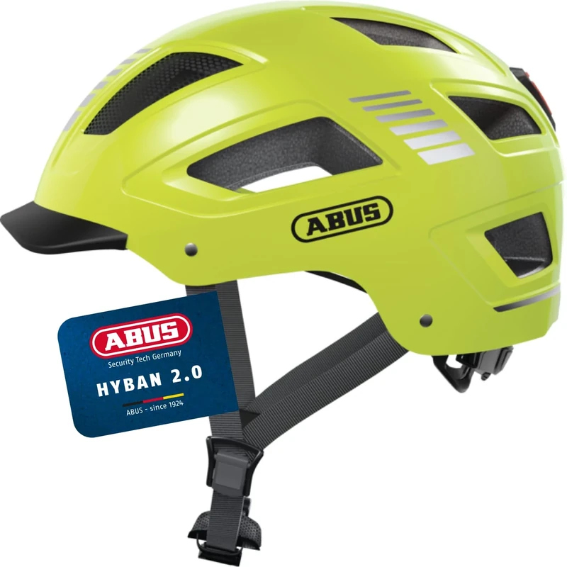 ABUS Hyban 2.0 city helmet - bike helmet with rear light, ABS hard shell, good fit - for men and women