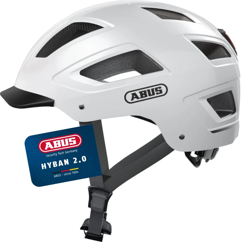 ABUS Hyban 2.0 city helmet - bike helmet with rear light, ABS hard shell, good fit - for men and women