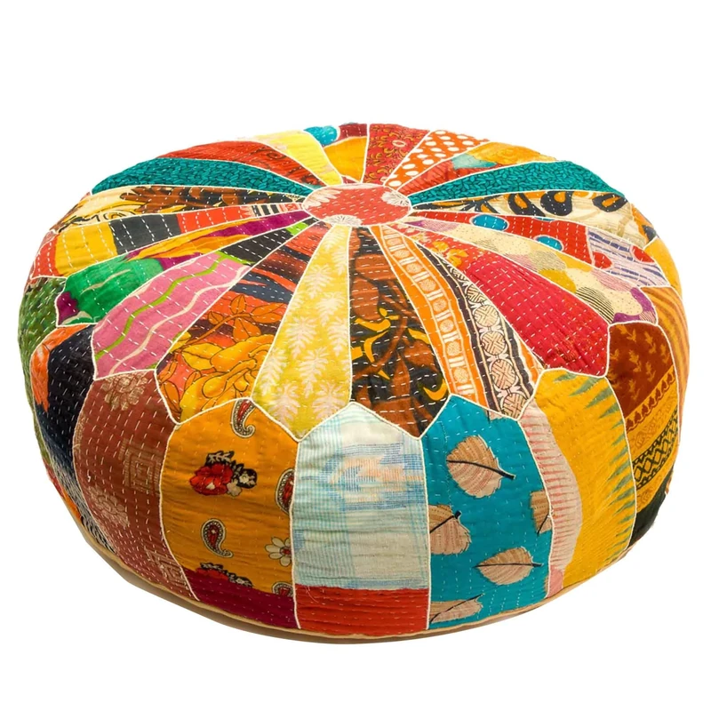 Mandala Life ART Bohemian Floor Cushion Cover -60x20 cm - Luxury, Artisan Room Décor Pouf for Meditation, Yoga, and Boho Chic Seating Area Stool– Accent Your Living Room, Bedroom