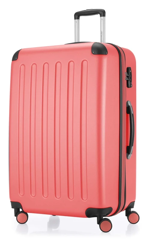 Hauptstadtkoffer Spree – Large Hardshell Suitcase, TSA Lock, 4 Double Wheels, Trolley Luggage, Rolling Suitcase, Travel Case with Expandable Capacity, 75 cm, 119 Liters, Coral