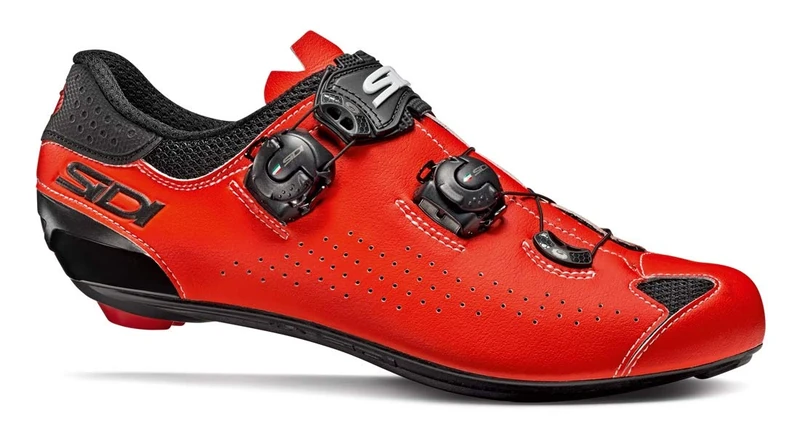 SIDI Shoes Genius 10, Mens, Nero Rosso Fluo, 47