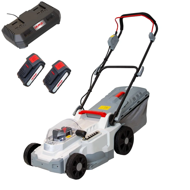 IKRA Battery Lawnmower Mulching Mower ICM 2/2037 Includes 2x Batteries and Double Quick Charger