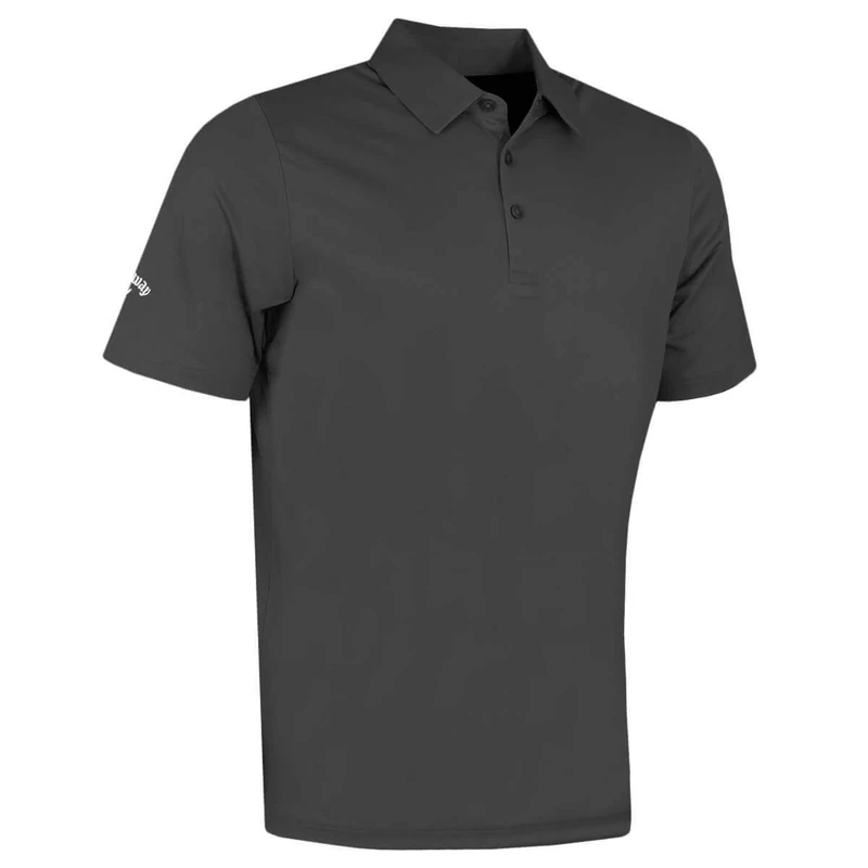 Callaway Mens Emea Solid Polo Short Sleeve, Asphalt, XS EU
