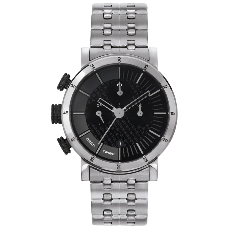 Breil Men's Lil Tribe Watch Collection BI-Colour Black dial Chrono Quartz Movement and Steel Steel Bracelet EW0469
