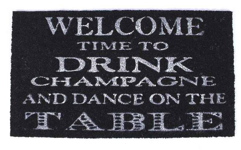 Decorative Coir Entrance Door Mat Welcome, time to drink… 70 cm x 40 cm