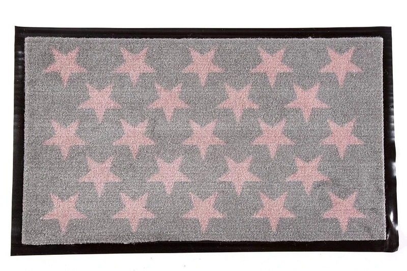 Decorative Coir Entrance Door Mat Purple stars 75 cm x 45 cm