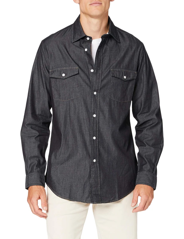 Brooks Brothers Men's Camicia Sportiva Shirt, Dark Blue, XL