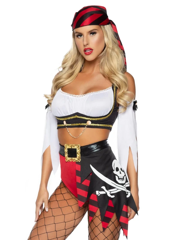 Leg Avenue Womens Wicked Wench Pirate Costume - Multi - XS - Image 1