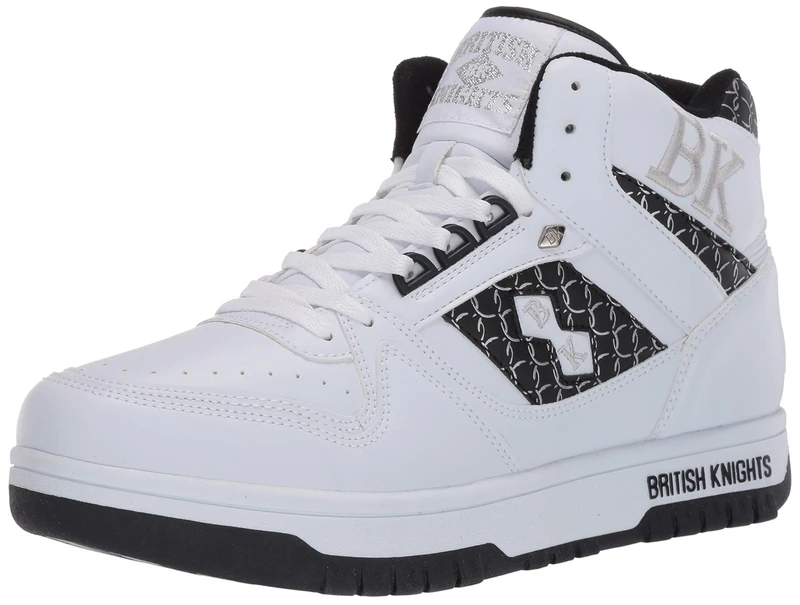British Knights Men's Kings Sl Sneaker, White/Black/Silver, 10 UK