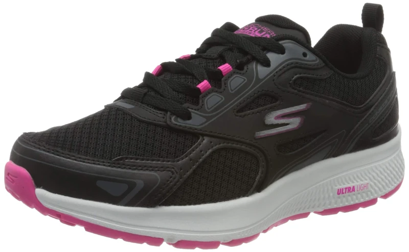 Skechers Women's Go Run Consistent Trainers, Black Pink, 7 UK