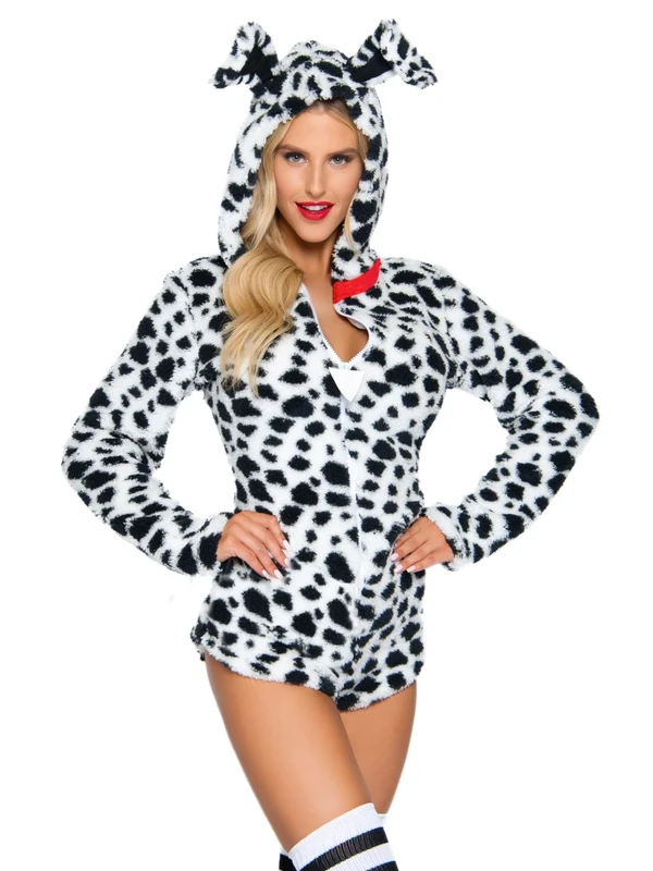 Leg Avenue 86951 00702 Darling Dalmatian Adult Sized Costumes, White, Black, M