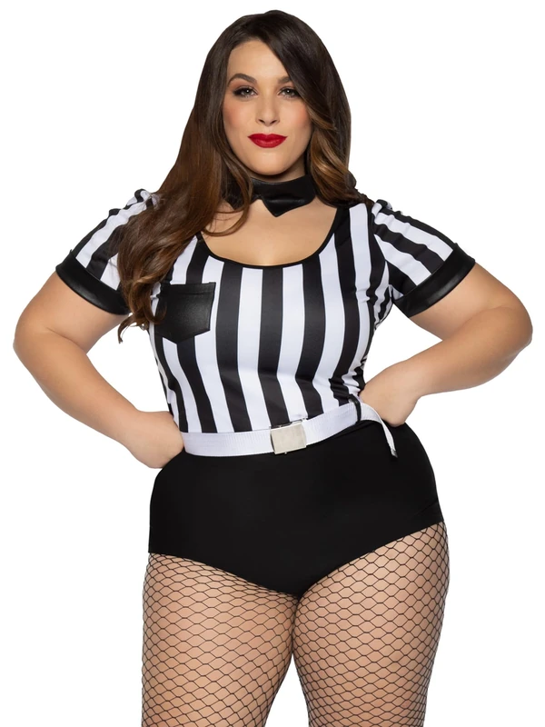 Leg Avenue Women's No Rules Referee, Black/White, 2X - Image 1