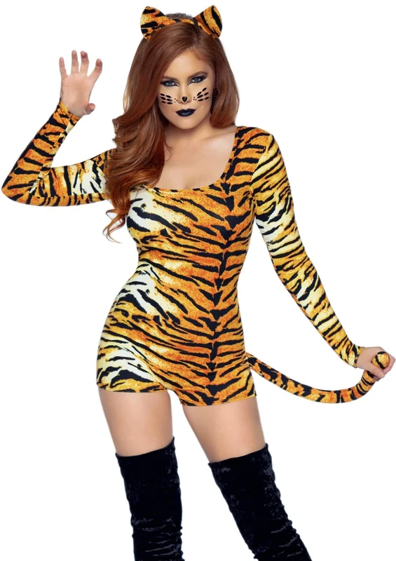 Leg Avenue 86899 10906 Untamed Tiger Women's Costumes, Orange, Black, M-L - Image 1