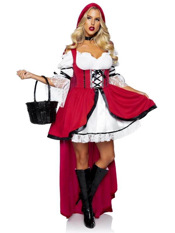 Leg Avenue 86905 09605 Adult Sized Costumes, Women, Red, White, S-M - Image 1