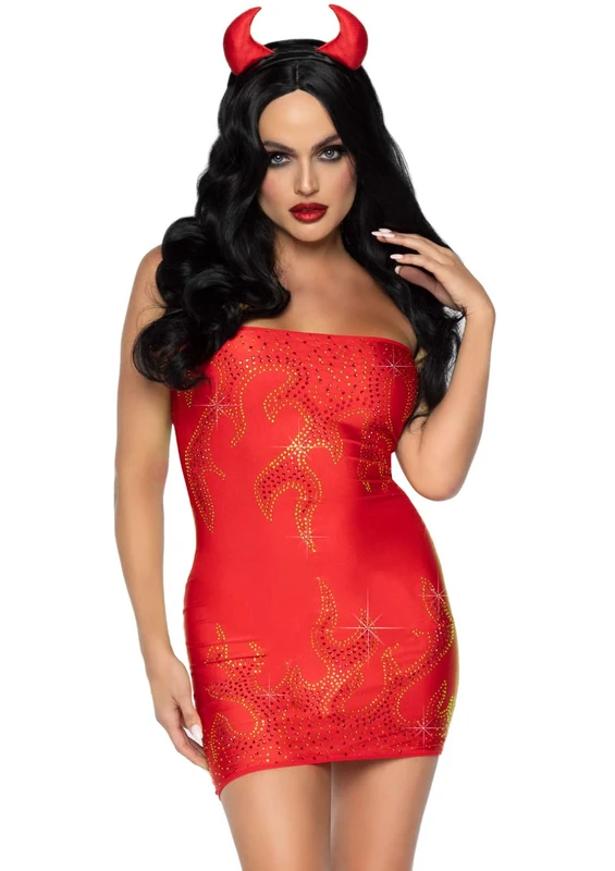 Leg Avenue 86894 00325 Bedazzled Devil Women's Costumes, red, XS