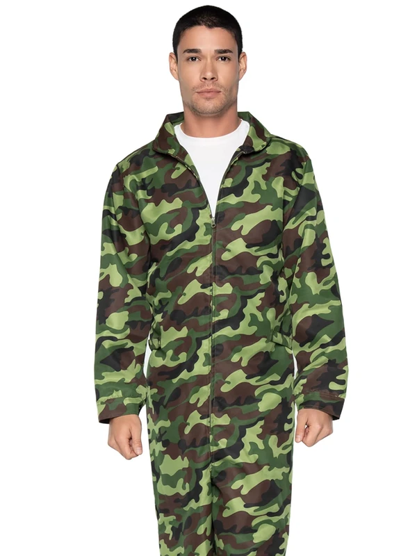 Leg Avenue - Adult Sized Costumes - Camo Coveralls Jumpsuit Costume Men One Size - Image 1