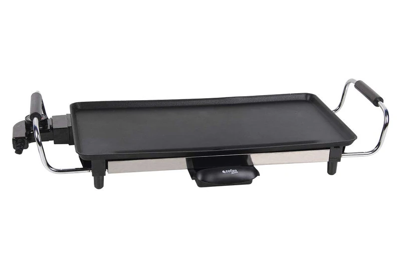 Cofan 41005021 Plancha Asadora Eléctrica Modelo Baikal | Placa Aluminio Antiadherente | Potencia de 2000 W | Medidas: 45 x 25 x 7 cm Electric Roasting Iron 2000W 45x25x7cm Model, Plastic, Black/White
