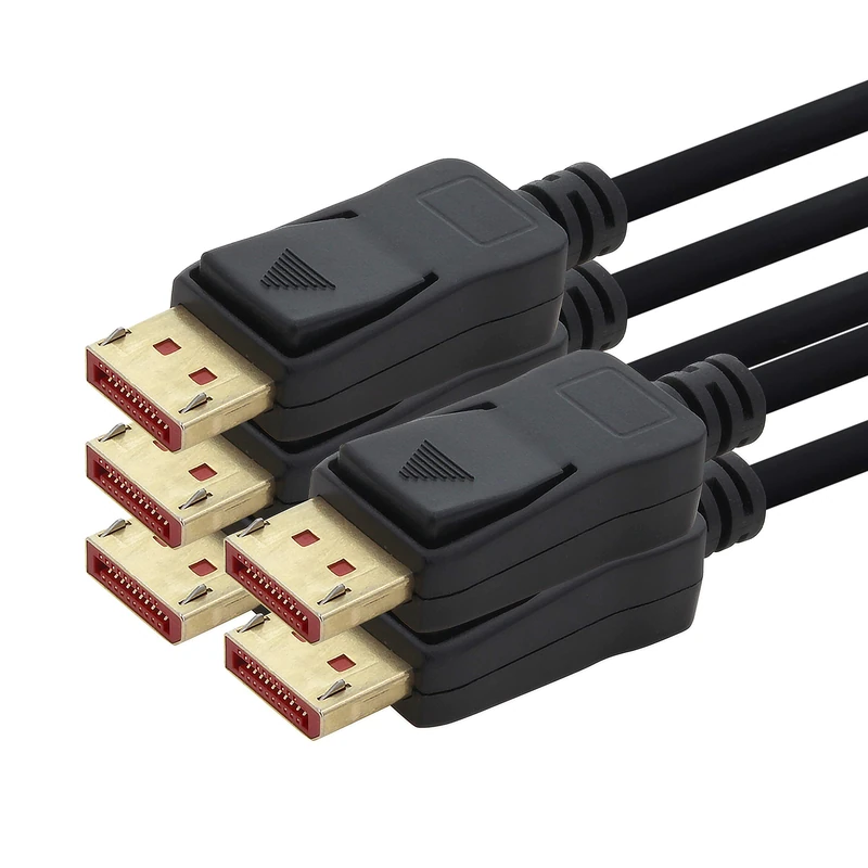 1aTTack.de 5 x DP cable 8K 60Hz - 5m - Displayport cable, DP 1.4 bandwidth of max. 32.4 Gbit s 7680 x 4320 60 Hz compatible with 1.3, 1.2, 1.1, HDR10, HDCP 2.2 black