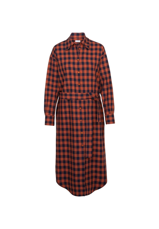 Seidensticker Women's Blouse Dress with Shirt Blouse Collar, Ginger Bread, 6