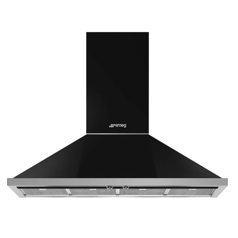 Smeg Portofino KPF12BL Chimney Cooker Hood - Black