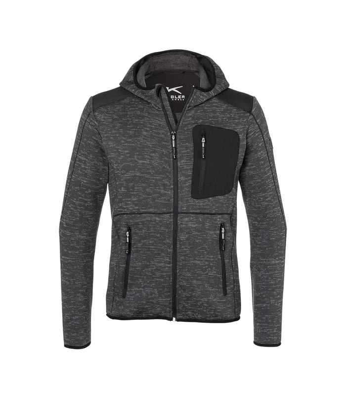 KÜBLER Light Form 1441 Cardigan Size S 100% Polyester Anthracite/Black