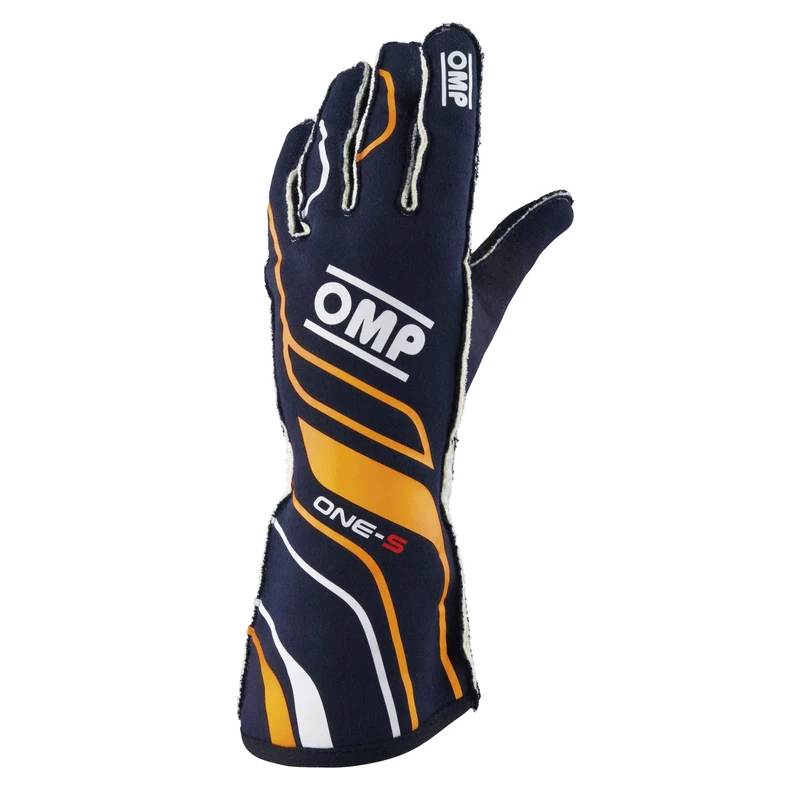Omp One-S Gloves Navy Blue/F. Orange Size S FIA 8556-2018