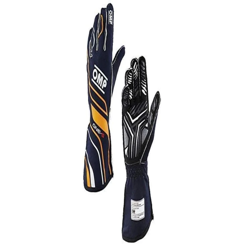 Omp One-S Gloves Navy Blue/F. Orange Size XXL FIA 8556-2018