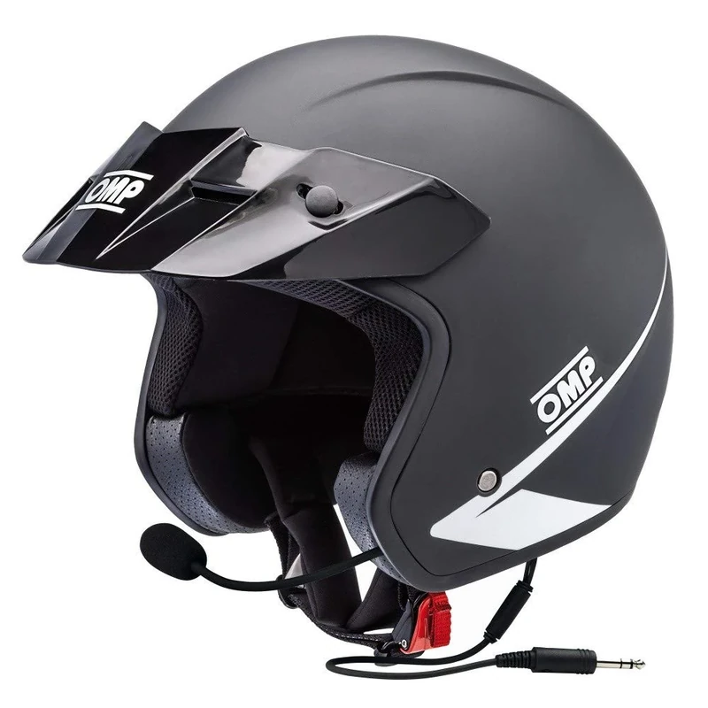 Omp Star-J Helmet Matt Black Size L With Intercom Stereo Kit