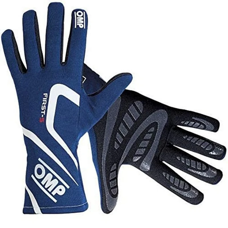 Omp First-S Navy Blue Gloves Size S FIA 8856-2018