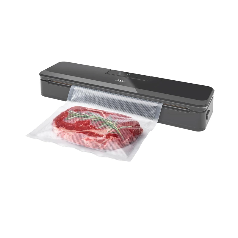 AEG VS4-1-4AG Vacuum Sealer (Fast and Strong Food Sealing, Pulse Function, No Bubbles, Slim Design, Quiet, Includes 10 Bags - 30cm Long, BPA Grey)