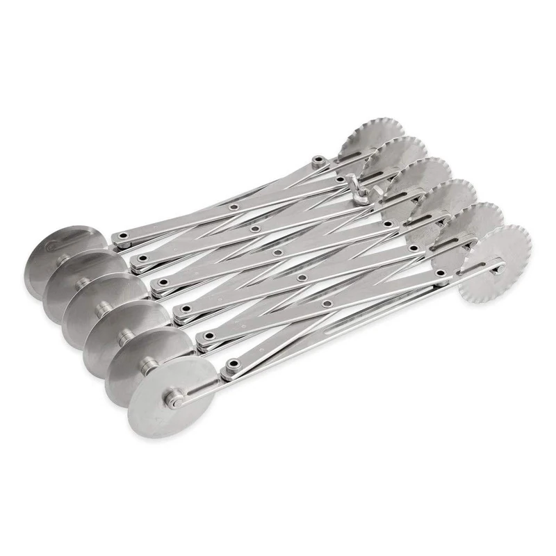 Thermohauser 8300018155 6 Piece Pastry Cutter (Stainless Steel) with Smooth and Corrugated Cutting Wheel Size 5.5cm