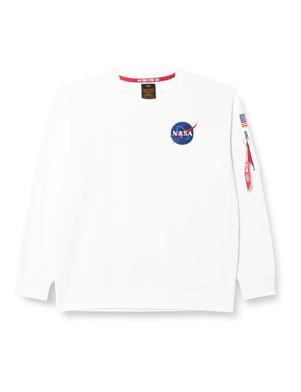 Alpha Industries Men's Space Shuttle Sweater Sweatshirt, White, S